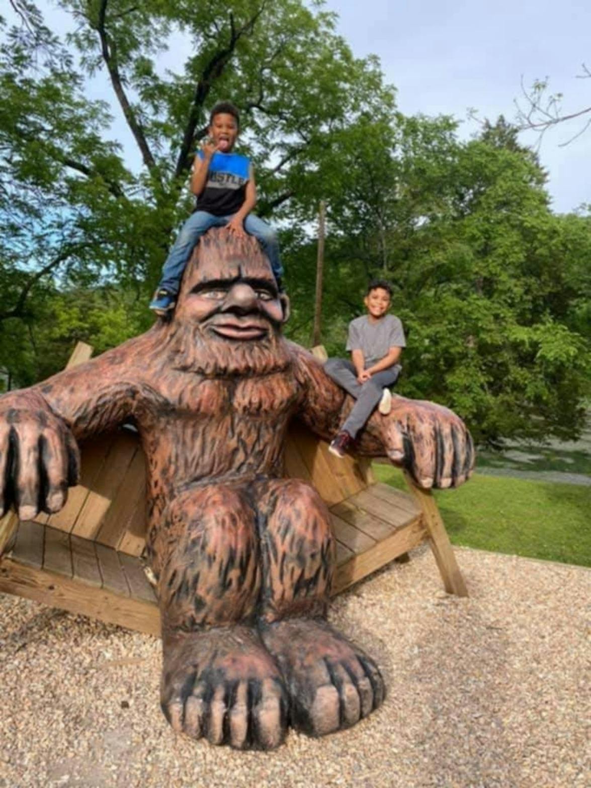 giant Bigfoot sculpture in Arkansas park