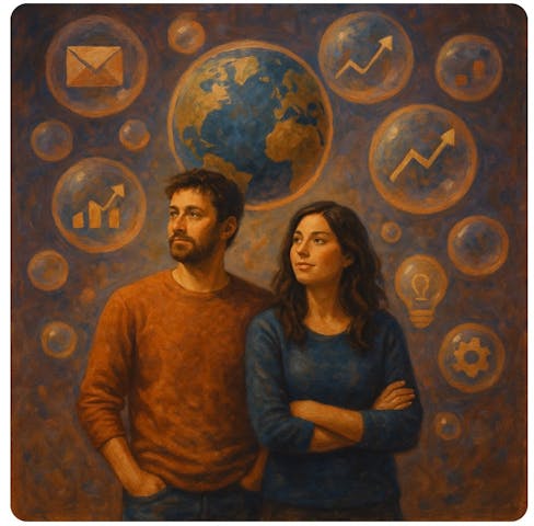 Internet ideas with man and woman