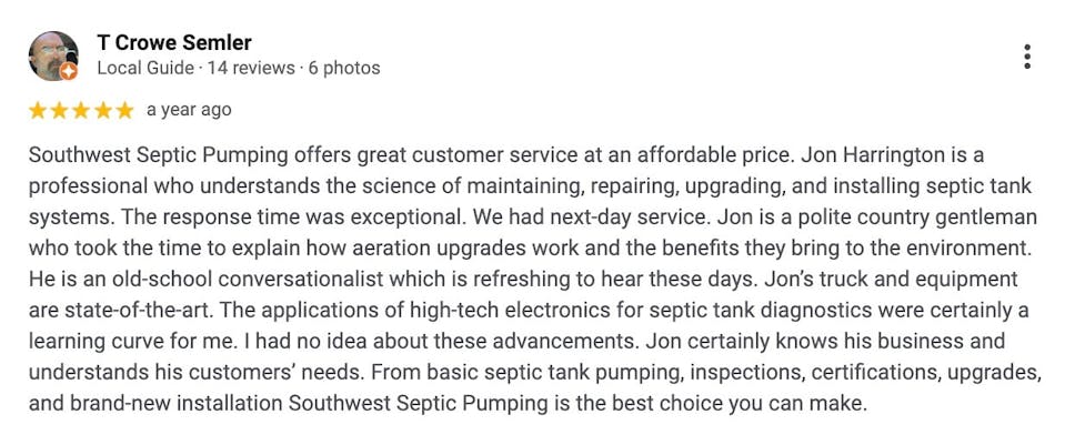 Semler Google review