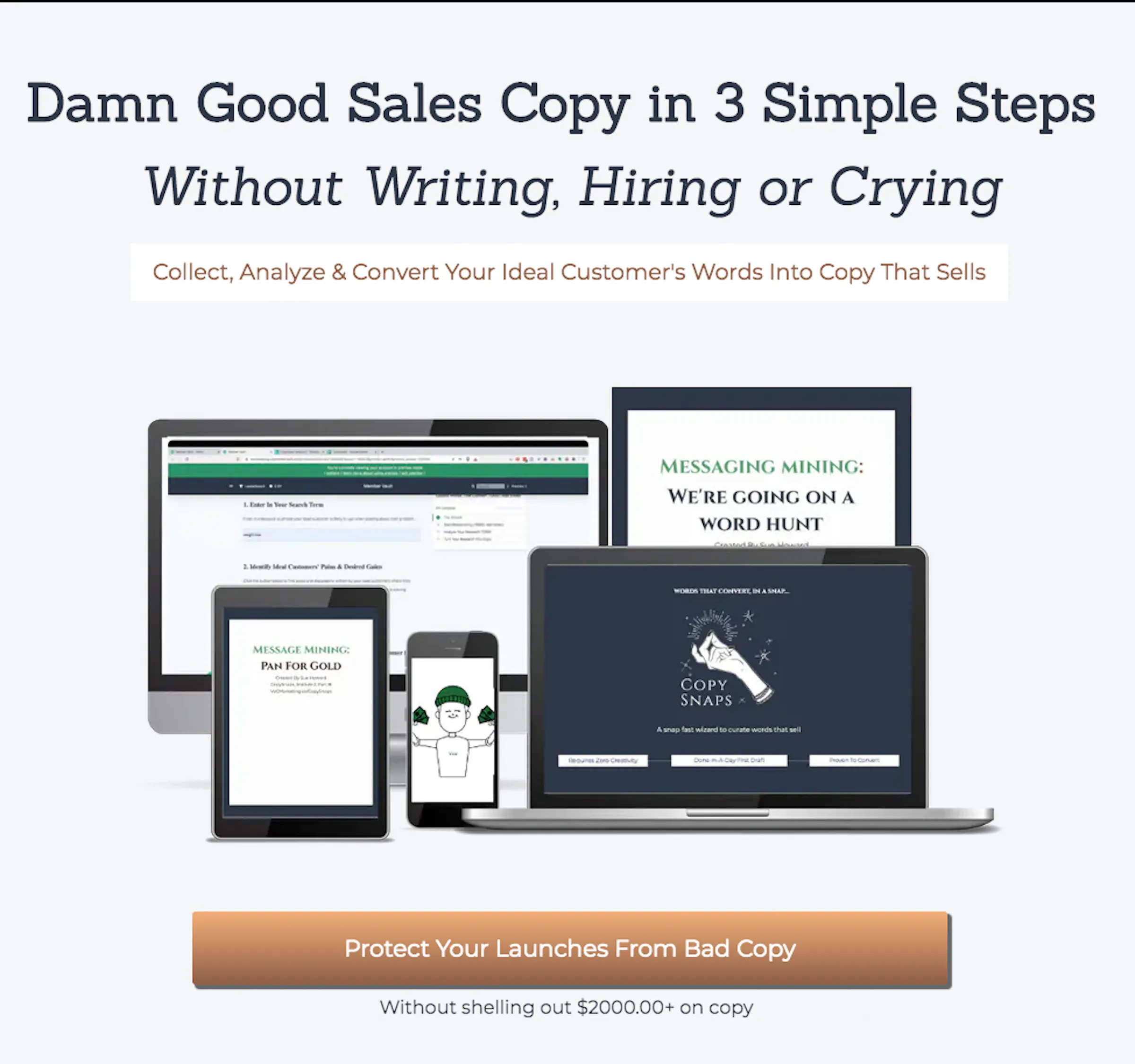 Damn Good Sales Copy in 3 Simple Steps