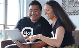 Couple doing accounting