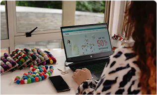 Woman looking at website