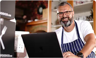 Man reviewing data on computer