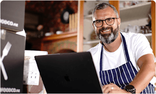 Man reviewing data on computer